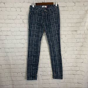 Cabi blue grid skinny jeans size 2